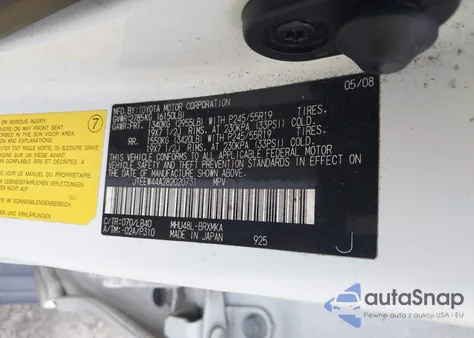 2008 Toyota Highlander Hybrid Limited from USA, damaged, VIN JTEEW44A282020731